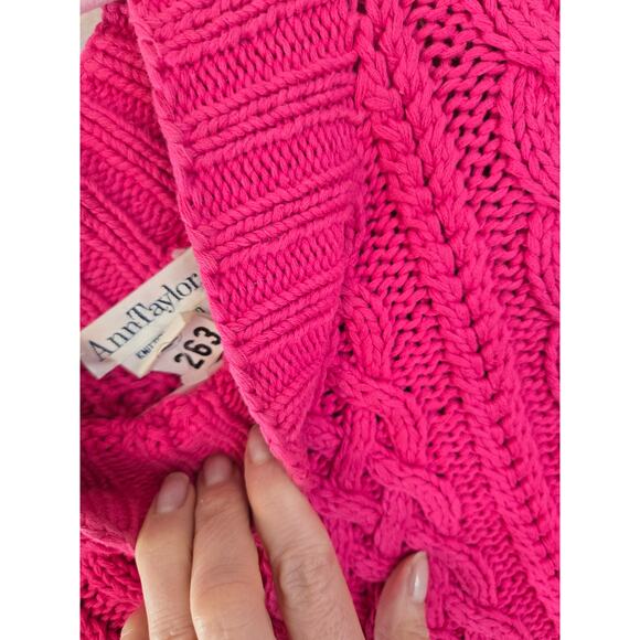 Ann Taylor women's Cotton Pink crop sweater size small - Picture 4 of 7